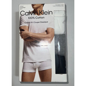 Calvin Klein 100% Cotton Classic Fit Crew Neck T-shirts 3 Pack NWT Size XL